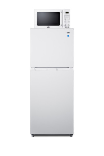 Summit MRF1088WA 10.1 Cu. Ft. Stainless Steel Handle Two-Door Full-Sized Microwave and Refrigerator-Freezer Combination with Allocator - 115 Volts