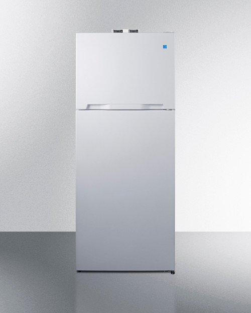 Summit BKRF151W 14.3 Cu. Ft. White Finish Top-Mount Refrigerator-Freezer with NIST-Calibrated Thermometers - 115 Volts