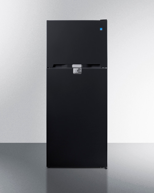 Summit CTR152BLLF2 14.3 Cu. Ft. Black 2 Doors Top-Mount Refrigerator-Freezer with Combination Lock - 115 Volts