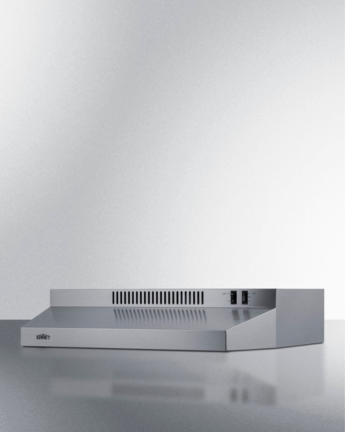 Summit H24RSS 23.88" W Stainless Steel Two-Speed Fan Under Cabinet Convertible Range Hood - 115 Volts