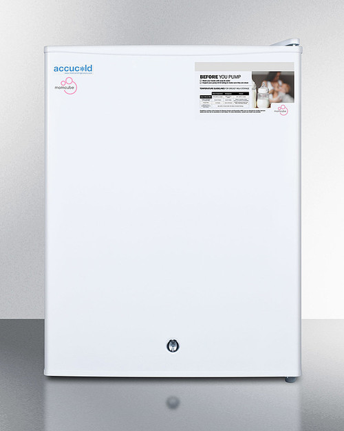 Summit FS30LMC MOMCUBE 18.5" W White One-Section Countertop Solid Door Breast Milk Freezer - 115 Volts