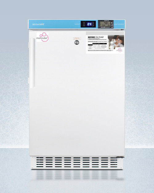 Summit ACR45LMC MOMCUBE 19.5" W White Finish 1 Section Freestanding Breast Milk Refrigerator - 115 Volts