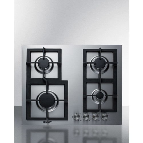 Summit GCJ4SS 23.63" W 4 Burner Stainless Steel Gas Cooktop - 27,400 BTU