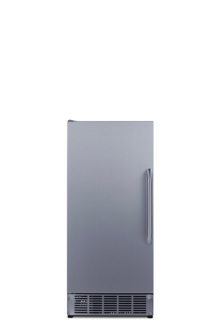 Summit BIM47OS 14.5" W Stainless Steel Finish Air-Cooled Indoor and Outdoor Use Full Size Cube-Style Icemaker - 115 Volts