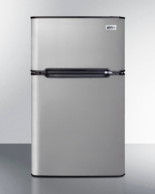 Summit CP34BSS 3.2 Cu. Ft. Black Stainless Steel 1-Section Freestanding Compact Refrigerator and Freezer - 115 Volts