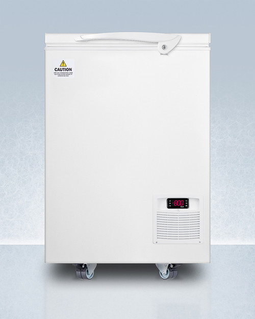 Summit LAB8 Accucold 3.08 Cu. Ft. White Cabinet Steel Interior 1 Lift-Up Door Swing Chest Freezer - 115 Volts