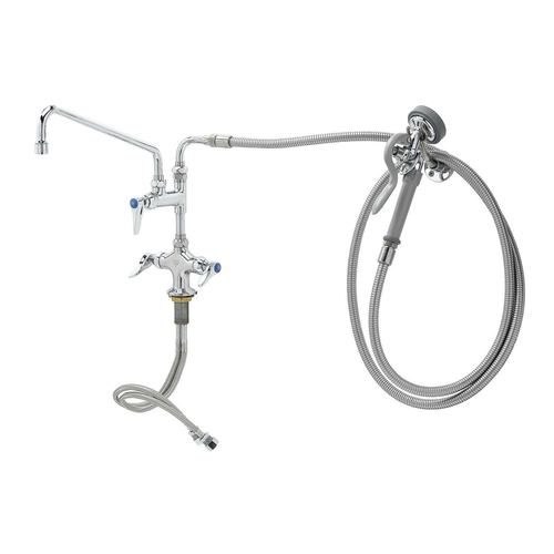 T&S Brass B-0176 12" Swing Nozzle Deck Mount Pantry Type Mixing Valve Spray Unit/Swing Spout Faucet
