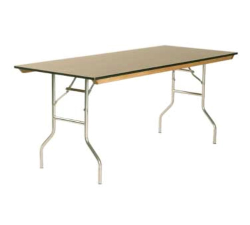 Maywood ML2448 48" W x 24" D x 30" H Rectangle Black Plastic Glides Standard Folding Table
