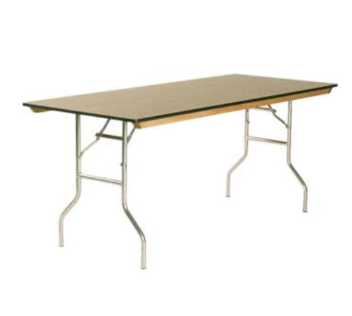 Maywood ML1872 72" W x 18" D x 30" H Rectangle Black Plastic Glides Standard Folding Table