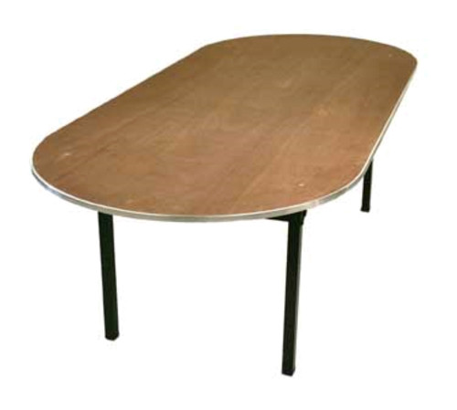 Maywood DPORIG4884RACE 84" W x 48" D x 30" H Oval Metal Glide Caps Original Folding Table