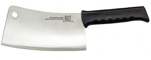 Omcan USA 10546 10" Stainless Steel Blade Black Plastic Handle Cleaver