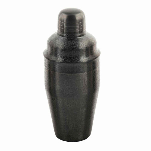 TableCraft Products 10552 3.5" W x 8" H 18 Oz. 3-Piece Black Acid Etch Finish Stainless Steel Cocktail Shaker