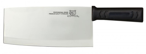 Omcan USA 10552 8.5" Stainless Steel Black Plastic Handle Chinese Cleaver
