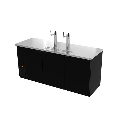 Asber ADDC-78 80" W Three-Section Solid Door Direct Draw Beer Cooler