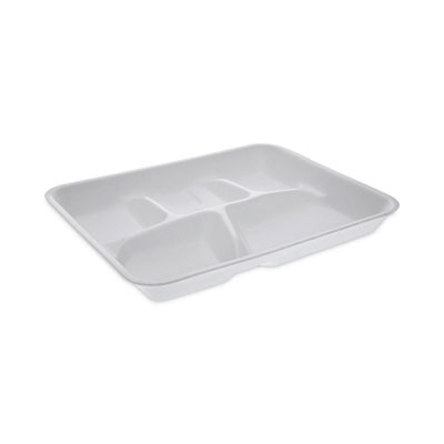 Essendant PCTYTH10500SGBX 17.25" W White 5-Compartment Foam School Trays - 500 per Carton