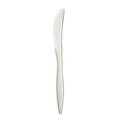 Essendant BWKKNIFEPPMW 6.3" W White Mediumweight Polypropylene Cutlery Knife - 1000 per Carton