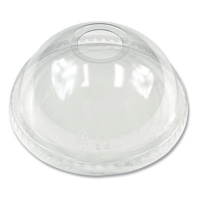 Essendant BWKPET912DOME Clear Plastic Boardwalk PET Cold Cup Dome Lids fits 9 Oz. Squat and 12 Oz. - 1000 per Carton