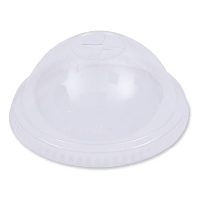 Essendant BWKPETDOME Clear Plastic Boardwalk PET Cold Cup Dome Lids fits 14 Oz. and 24 Oz. - 10 Sleeves of 100 Each