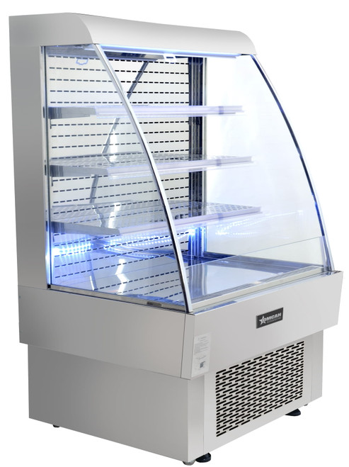 Omcan USA 40004 39.37"W Vertical Case Refrigerated Open Merchandiser - 110 Volts 1-Ph