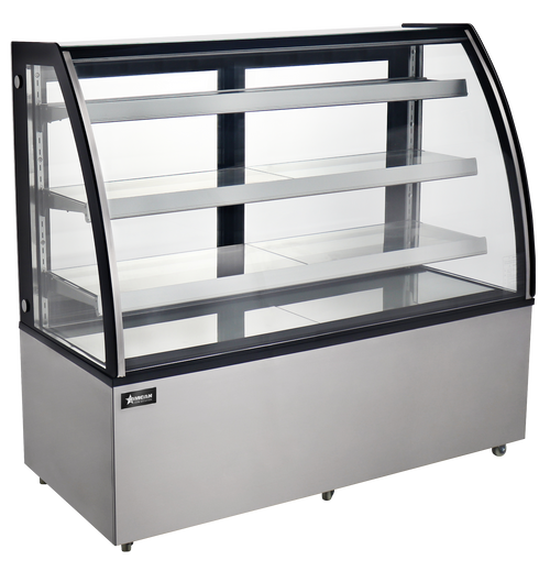 Omcan USA 44504 72" W 3 Shelves Curved Glass Refrigerated Display Case