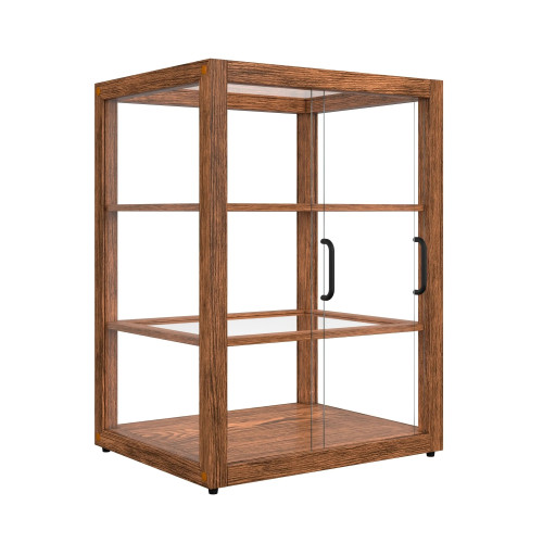Koolmore KM-BDW-25D 3.5 Cu. Ft. Dark-Wood Straight Glass 3 Shelves Bakery Display Case