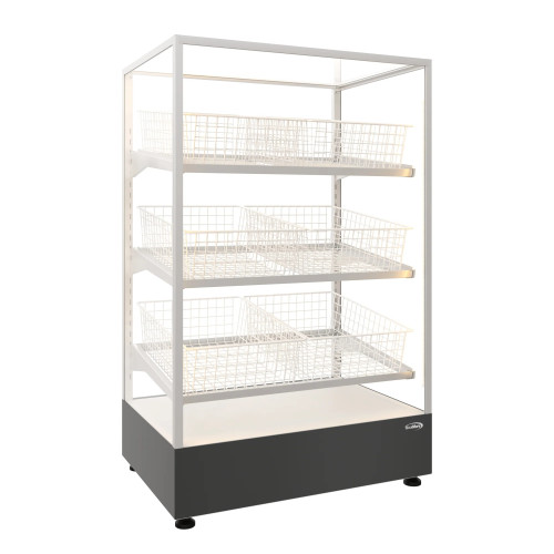 Koolmore KM-FDC-B6 59.5" L Clear Tempered Glass 3-Tier with 6 Baskets Floor Standing Bagel Bakery Display Case - 110 Volts