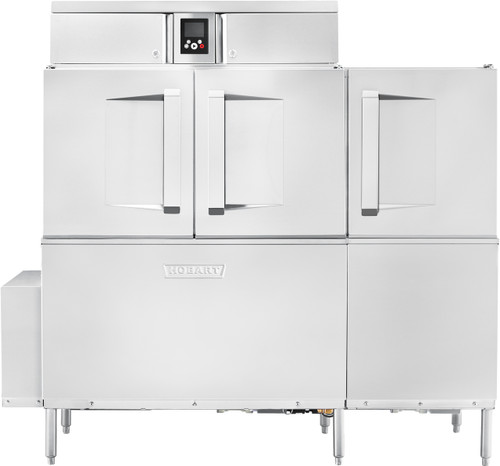 Hobart CL66-DWR+BUILDUP 44.75" W Single Tank with Power Scrapper Stainless Steel Conveyor Dishwasher - 208 Volts