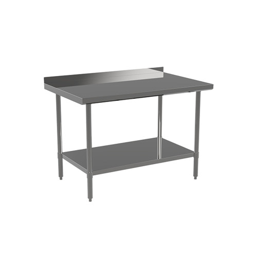 Atosa ST2460ECR2 Mixrite 60" W x 24" D Stainless Steel 18 Gauge Adjustable Undershelf and Legs Work Table - Rear Edge Up