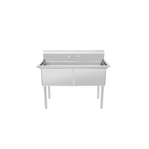 Atosa SS1818D21N 41" W 18 Ga 304 Stainless Steel Two Compartment Sink without Drainboards