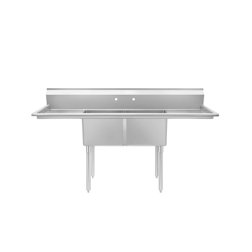 Atosa SS2424F21D24 96" W 18 Ga 304 Stainless Steel with Left and Right Drainboards Two Compartment Sinks