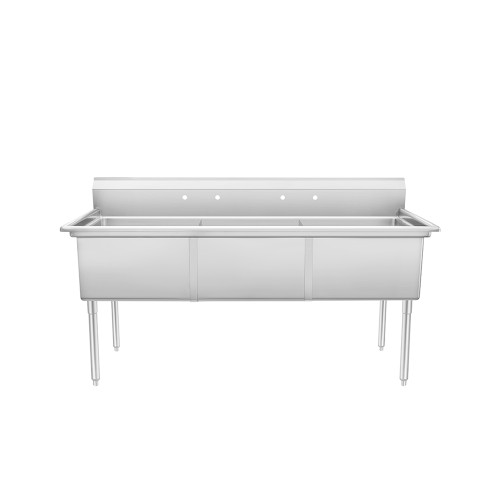 Atosa SS2424F31N 77" W 18 Ga 304 Stainless Steel with Left and Right Drainboards 3-Compartment Sink