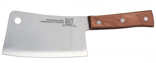 Omcan USA 10559 7" Stainless Steel Wood Handle Cleaver