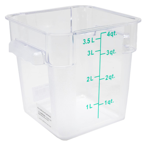 Omcan USA 80170 4 Qt. Clear Polycarbonate Square Food Storage Container