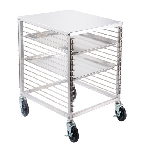 Omcan USA 46800 15 Slides Aluminum Counter-Height End-Load Pan Rack
