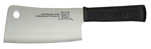 Omcan USA 10548 6" Stainless Steel Blade Black Plastic Handle Cleaver