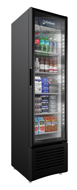 Omcan USA 41215 7.7 Cu. Ft. Black Reach In Elite Series Refrigerated Display - 115 Volts 1-Ph