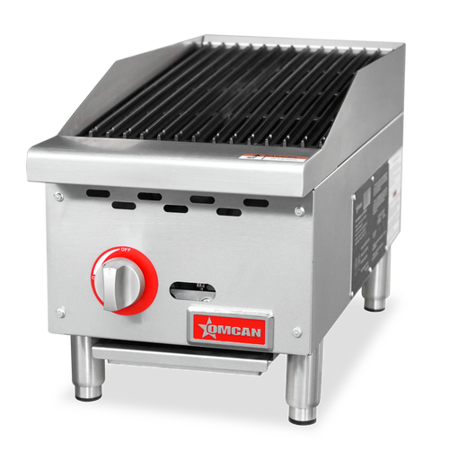 Omcan USA 47376 12" W Stainless Steel Countertop Natural Gas Charbroiler - 35,000 BTU