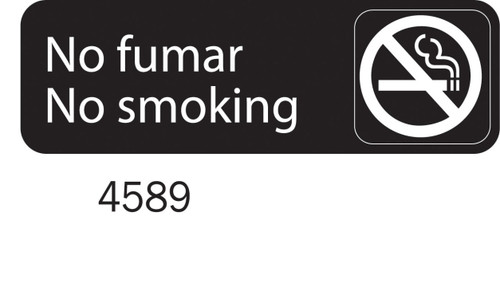Vollrath 4589 3" x 9" No Fumar / No Smoking Sign
