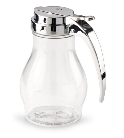 Vollrath 1214 16 Oz. Clear Polycarbonate Jar With Chrome Plated Top Dripcut Syrup Server