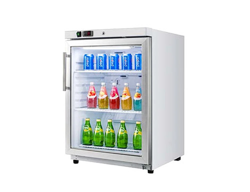 VITLIFE America VBF200VGW 4 Cu. Ft. All Painted Steel 1 Glass Hinged Door Reach-In Upright Ventilated Freezer - 115 Volts
