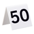 Alpine ALP493-26-50 White Acrylic Self Standing Number Cards with Black Numbering