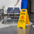 Alpine ALP499 Yellow Polypropylene A-Frame Bilingual Message "Caution Wet Floor" Wet Floor Sign