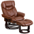 Flash Furniture BT-7821-VIN-GG 33"W x 34" - 44-1/2"D x 41-1/4"H Swivel Recliner Contemporary Multi-Position And Curved Ottoman With Mahogany Wood Base in Brown Vintage LeatherSoft