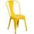 Flash Furniture CH-31230-YL-GG 500 Lb. Yellow Curved Back With Vertical Slat Drain Holes In Seat Galvanized Steel Powder Coat Finish Stacking Side Chair