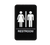 TableCraft Products 695633 6" W x 9" H Women/Men "Restroom" White On Black Plastic Cash & Carry Sign