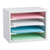 Alpine ADI502-01-WHI White Stackable with Removable Shelves Desk Organizer