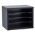 Alpine ADI502-01-BLK Black Finish Stackable Desk Organizer with Removable Shelves