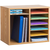 Alpine ADI500-12-MEO 12 Compartment Medium Oak Finish Wood Paper Sorter or Literature File Organizer