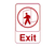 Vollrath 5609 9" x 6" Red on White Exit Sign