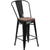 Flash Furniture CH-31320-24GB-BK-WD-GG Black Metal Curved Back With Vertical Slat Counter Height Bar Stool